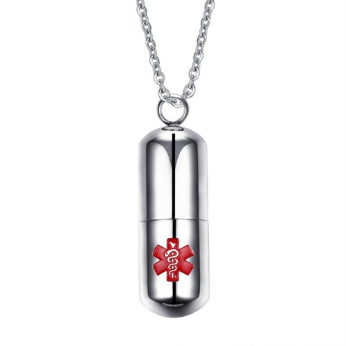 Wholesale Stainless Steel Medical Alert Capsule Pendant