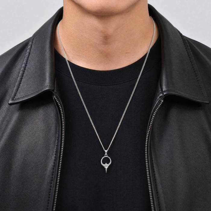 Wholesale Stainless Steel Antique Gothic Tribal Circle Pendant Necklace