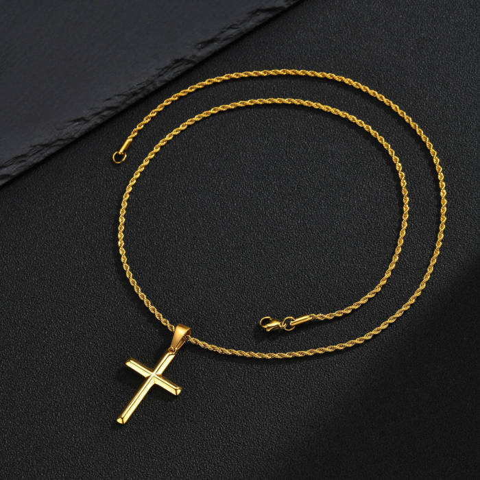 Wholesale Stainless Steel Plain Cross Pendant Necklace