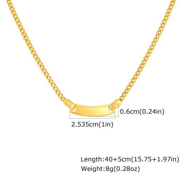 Wholesale Stainless Steel Curved Bar Necklace