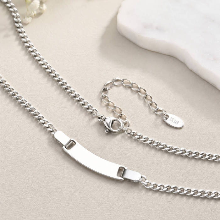 Wholesale Stainless Steel Curved Bar Necklace