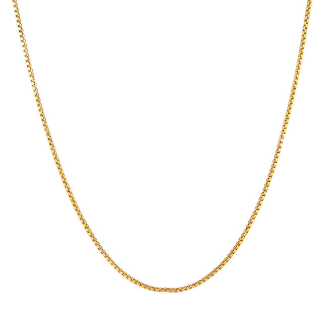 Wholesale Gold Stainless Steel Box Chain Necklace