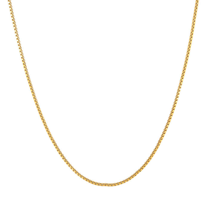 Wholesale Gold Stainless Steel Box Chain Necklace