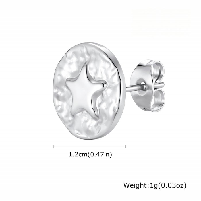 Wholesale Stainless Steel Star and Moon Stud Earrings