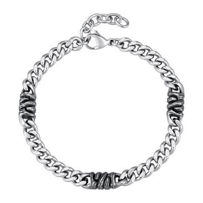 Wholesale Stainless Steel Antique Grooved Chain Bracelet