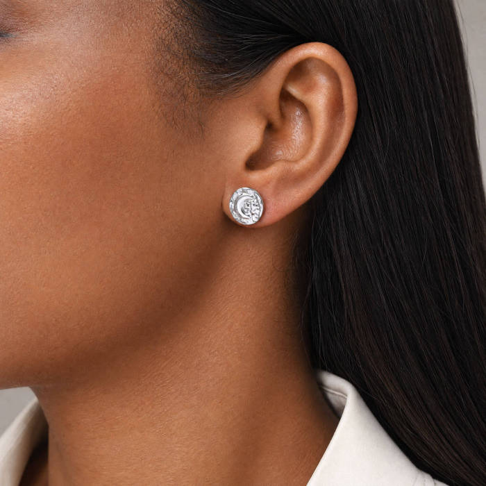 Wholesale Stainless Steel Star and Moon Stud Earrings