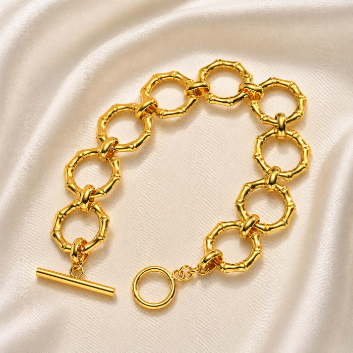 Wholesale Stainless Steel Bamboo Link Toggle Bracelet