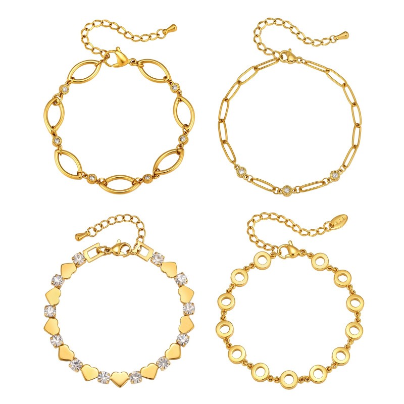 Wholesale Gold PVD Stainless Steel Bracelets – Four Styles