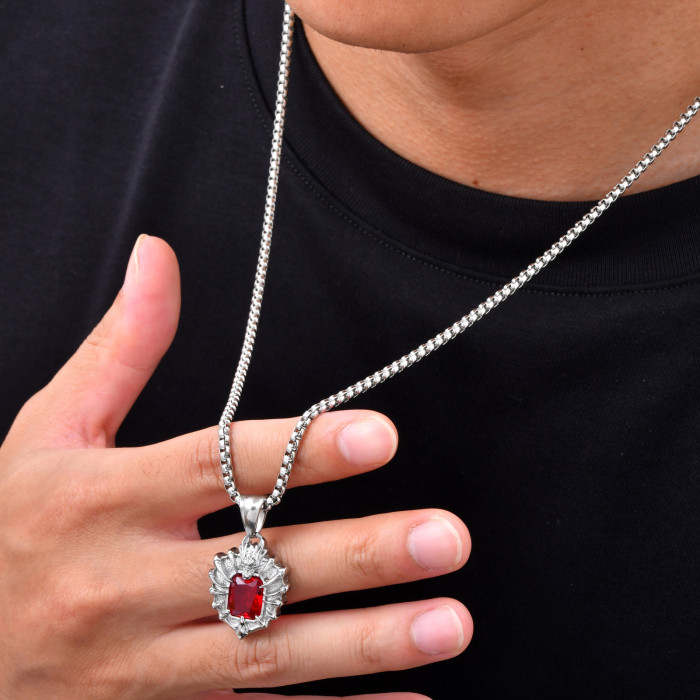 Wholesale Stainless Steel Snake CZ Rectangle Pendants