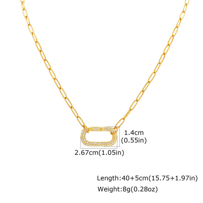 Wholesale CZ Rectangle Link Pendant Necklaces