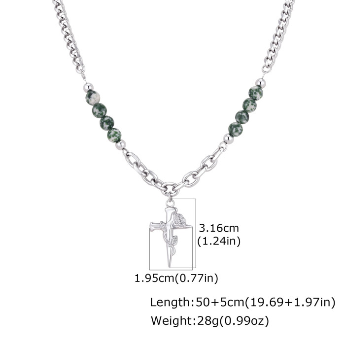 Wholesale Stainless Steel Mixed Chain Cross Necklaces
