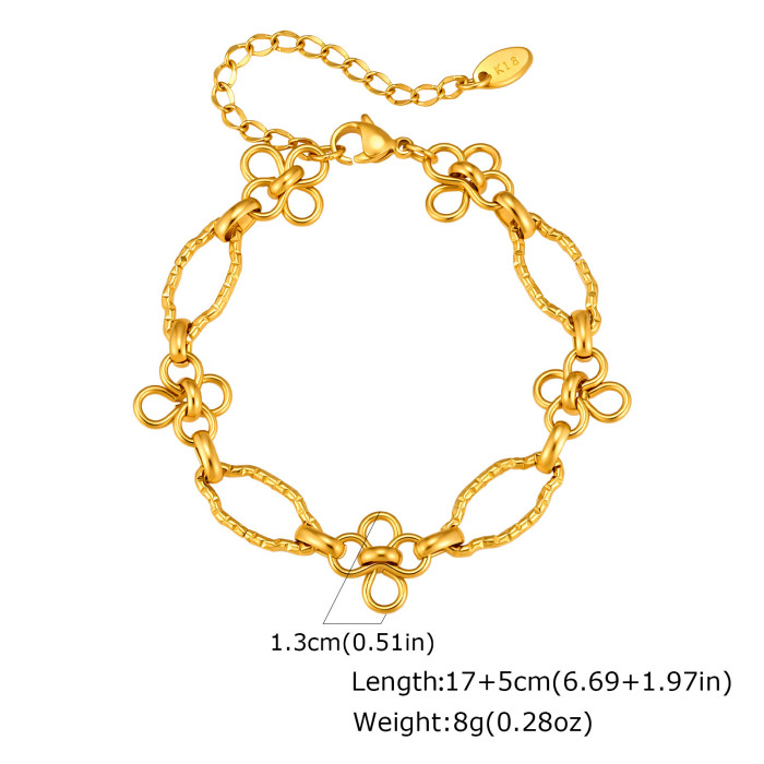Wholesale Stainless Steel Open Flower Necklace and Bracelet