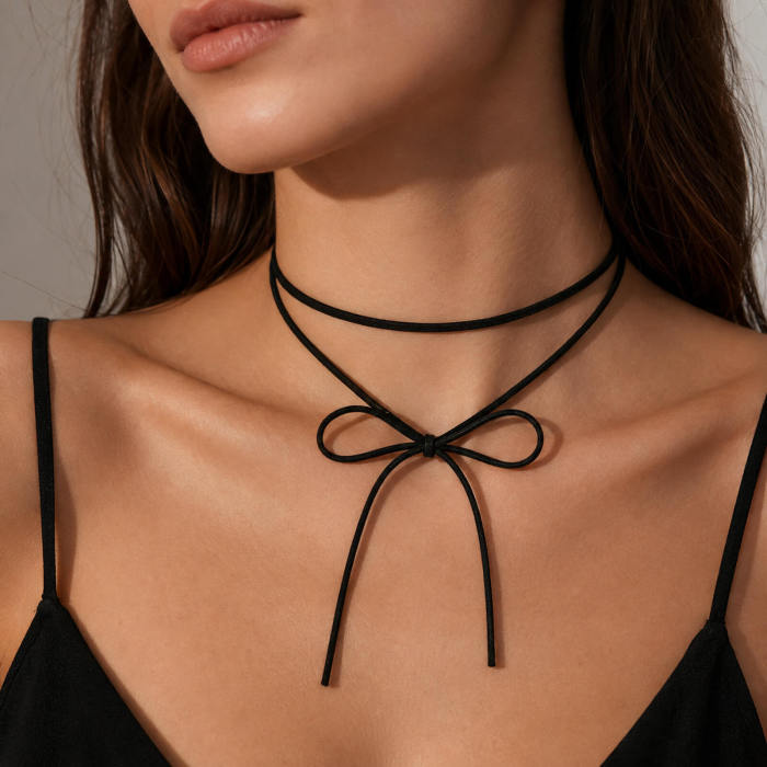 Wholesale Black Velvet Bow Tie Choker Necklace