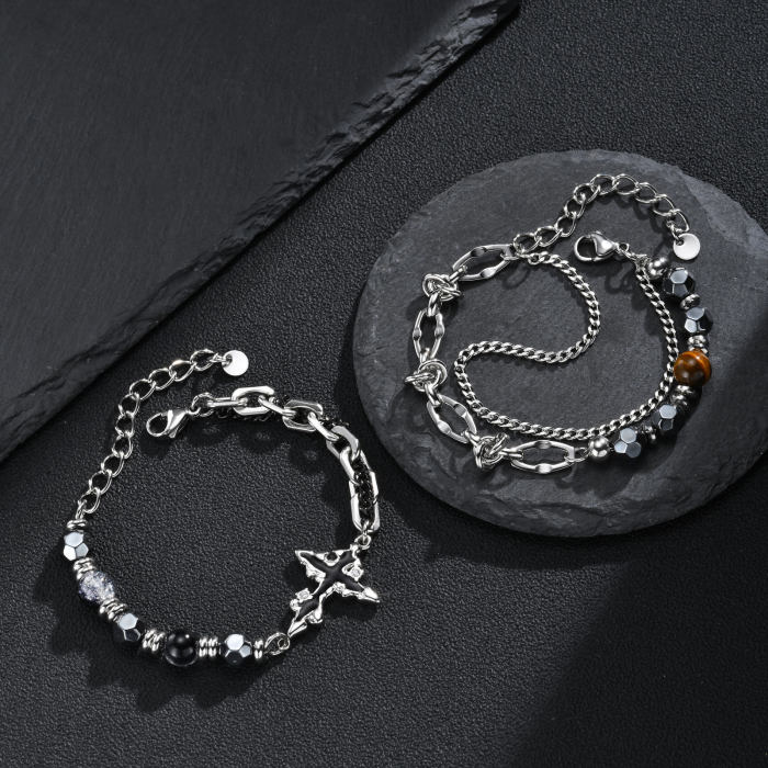 Wholesale Stainless Steel Beaded Chain Bracelets