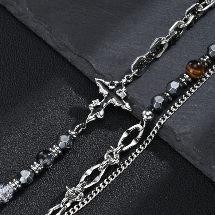 Wholesale Stainless Steel Beaded Chain Bracelets