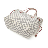 GOWELL Checkered Women Top Famous Designer Leather Handbags Luxury Shoulder Bags Classic Tote For Lady Large Capacity Shopping Travel Handle Totes Bags