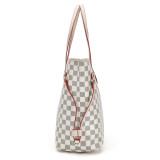 GOWELL Checkered Women Top Famous Designer Leather Handbags Luxury Shoulder Bags Classic Tote For Lady Large Capacity Shopping Travel Handle Totes Bags