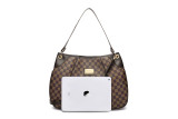 GOWELL Checkered Ladies PU Travel Fashion Simple Tote Bag Shoulder Bag Crossbody Bag