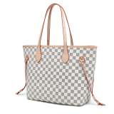 GOWELL Checkered Women Top Famous Designer Leather Handbags Luxury Shoulder Bags Classic Tote For Lady Large Capacity Shopping Travel Handle Totes Bags