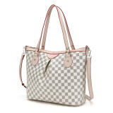GOWELL Checkered Top Brand Luxury Women Handbags Large Capacity Shopping Tote Bags Fashion Famous Design Travel Handle Bags Big Shoulder Totes For Lady