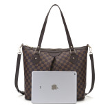 GOWELL Checkered Top Brand Luxury Women Handbags Large Capacity Shopping Tote Bags Fashion Famous Design Travel Handle Bags Big Shoulder Totes For Lady