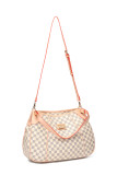 GOWELL Checkered Ladies PU Travel Fashion Simple Tote Bag Shoulder Bag Crossbody Bag