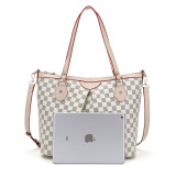 GOWELL Checkered Top Brand Luxury Women Handbags Large Capacity Shopping Tote Bags Fashion Famous Design Travel Handle Bags Big Shoulder Totes For Lady