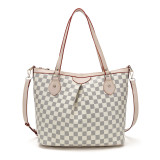 GOWELL Checkered Top Brand Luxury Women Handbags Large Capacity Shopping Tote Bags Fashion Famous Design Travel Handle Bags Big Shoulder Totes For Lady