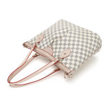 GOWELL Checkered Top Brand Luxury Women Handbags Large Capacity Shopping Tote Bags Fashion Famous Design Travel Handle Bags Big Shoulder Totes For Lady