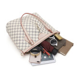 GOWELL Checkered Top Brand Luxury Women Handbags Large Capacity Shopping Tote Bags Fashion Famous Design Travel Handle Bags Big Shoulder Totes For Lady