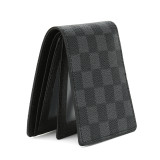 GOWELL Checkered Wallet Unisex Short Leather Horizontal Section New Wave Old Flower Checkerboard Wallet Big-name Wallet Multi-functional Small Wallet
