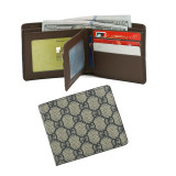 GOWELL Checkered Wallet Unisex Short Leather Horizontal Section New Wave Old Flower Checkerboard Wallet Big-name Wallet Multi-functional Small Wallet