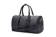 GOWELL Checkered 2020 Hot Handbags Unisex PU Leather Duffles Large Capacity Luggage Bags Women and Men Fashion Travel Bags