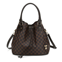 GOWELL 2020 Amazon Hot Sale Women Handbags Fashion Leather Bucket Bags with Small Lock Decoration Luxury Designer Bucket Hobo With Drawstring Bags
