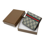 GOWELL Checkered Wallet Unisex Short Leather Horizontal Section New Wave Old Flower Checkerboard Wallet Big-name Wallet Multi-functional Small Wallet