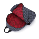 GOWELL Fashion Checkered Tote Shoulder Handbags Bag with inner pouch PU Vegan Leather(Black)