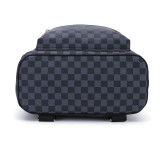 GOWELL Fashion Checkered Tote Shoulder Handbags Bag with inner pouch PU Vegan Leather(Black)