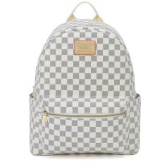 GOWELL Fashion Checkered Tote Shoulder Handbags Bag with inner pouch PU Vegan Leather
