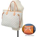GOWELL Checkered Shoulder Tote Bags for Womens Leather 3pcs Set White