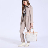 GOWELL Checkered Women Top Famous Designer Leather Handbags Luxury Shoulder Bags Classic Tote For Lady Large Capacity Shopping Travel Handle Totes Bags