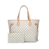 GOWELL Checkered Women Top Famous Designer Leather Handbags Luxury Shoulder Bags Classic Tote For Lady Large Capacity Shopping Travel Handle Totes Bags