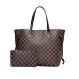 GOWELL Checkered Women Top Famous Designer Leather Handbags Luxury Shoulder Bags Classic Tote For Lady Large Capacity Shopping Travel Handle Totes Bags