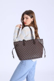 GOWELL Checkered Women Top Famous Designer Leather Handbags Luxury Shoulder Bags Classic Tote For Lady Large Capacity Shopping Travel Handle Totes Bags