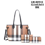 GOWELL Checker Handbag for women Plaid Crossbody Fashion Shoulder Bag Purses PU Vegan Leather 3 in-1 Tote Set Hobo Bag Tote Bag Commuter Mothers day gift bags