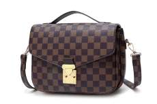 GOWELL Checkered Cross Body Bag - Womens Purse Checkered Evening Bag Ladies Shoulder Bags - PU Vegan Leather(Brown Checkered)