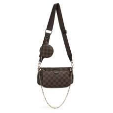 Copy RICHPORTS Crossbody Bags for Women Checkered Tote Shoulder Bags Multipurpose Handbags with Coin Purse including 3 Size Bag Bronze