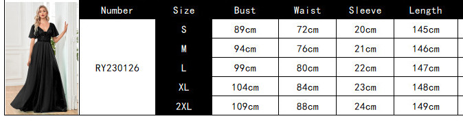 Women sequined formal party mesh large v-neck sexy short sleeve evening dress