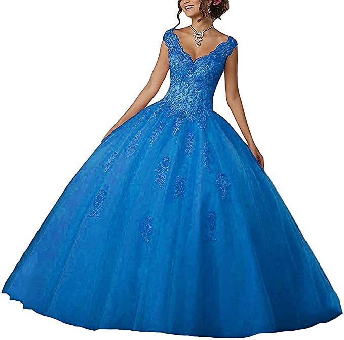 Bride Princess Fantasy Chic V-Neck Puffy Wedding Dress