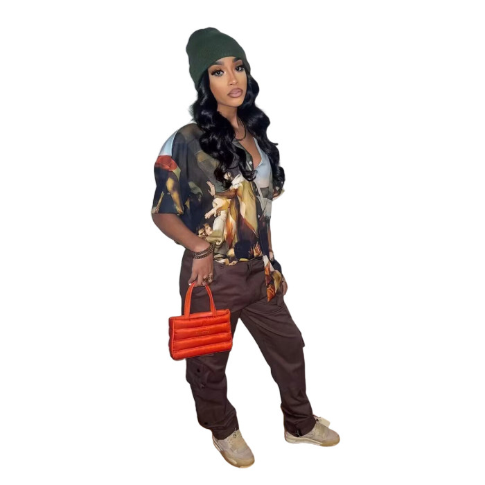 Women's Fashion Casual Print Top