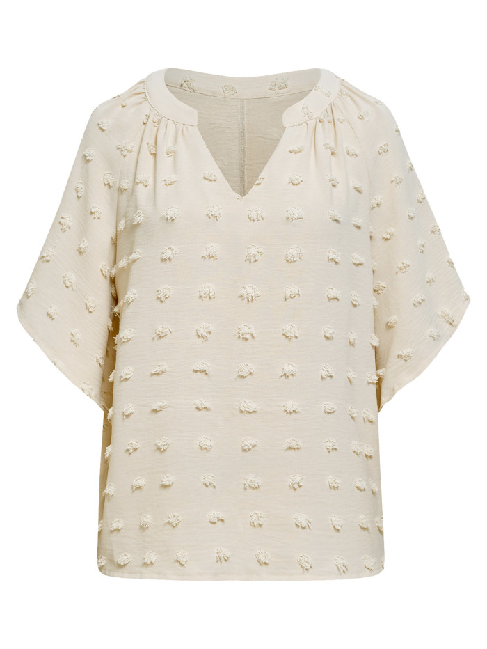 Spring Summer women's clothing Casual style v-neck solid color top